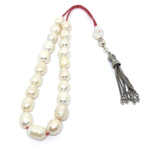 Handmade Greek Komboloi/Worry Beads with Pearls and Silver 925 (SCO0078)