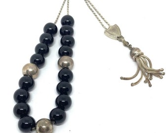 Handmade Greek Komboloi/Worry Beads with Black Onyx (SCO0010)