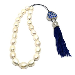 Handmade Greek Komboloi/Worry Beads with Pearls, Swarovski and Silver 925 (SCO0081)