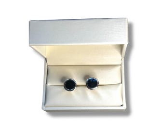 14K White Gold Cufflinks with black Onyx
