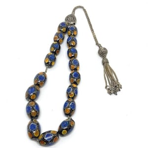 Handmade Greek Komboloi/Worry Beads with Coral and Silver 925 (SCO0063)