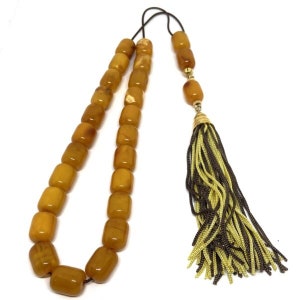 Handmade Greek Komboloi/Worry Beads with Royal Amber and Silver 925 (SCO0035)