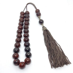 Handmade Greek Komboloi/Worry Beads with Agate Blood and Silver 925 (SCO0026)