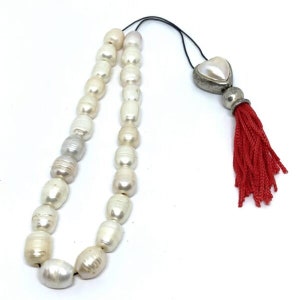 Handmade Greek Komboloi/Worry Beads with Pearls, Swarovski and Silver 925 (SCO0080)