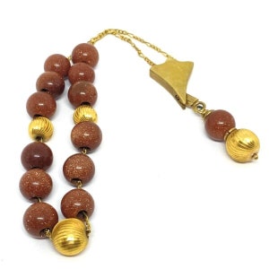 Handgemachte griechische Komboloi mit Chrysolith und 14 Karat Gold (SCO0086)