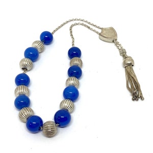 Handmade Greek Komboloi/Worry Beads with Sodalite & Silver 925o (SCO0104)