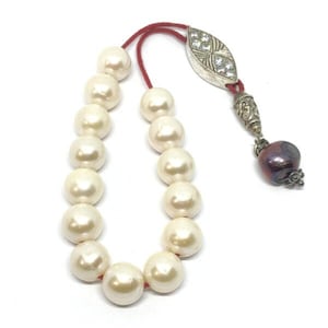 Handmade Greek Komboloi/Worry Beads with Pearl and 14k gold (SCO0008)