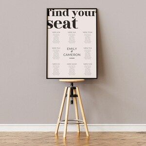Editable Seating Chart Template for Wedding DIY Signs - Printable Seating Plan Wedding Signage - Personalize your seating arrangement - L02