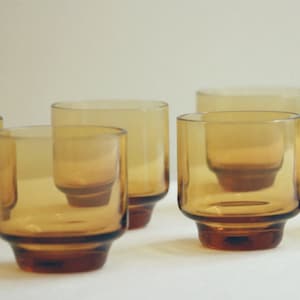 Small Vintage Amber Glasses