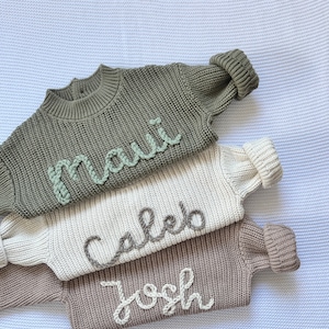 Personalized Baby Sweater, Embroidery Name Sweater, Newborn Baby Coming Home Outfit, Custom Knit for Babies, Baby Gifts,Knit Sweater Toddler