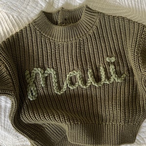 Personalized Baby Sweater, Embroidery Name Sweater, Newborn Baby Coming Home Outfit, Custom Knit for Babies, Baby Gifts,Knit Sweater Toddler