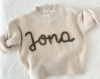 Personalized Baby Sweater, Embroidery Name Sweater, Newborn Baby Coming Home Outfit, Custom Knit for Babies, Baby Gifts,Knit Sweater Toddler