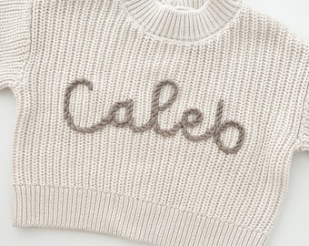 Personalized Baby Sweater, Embroidery Name Sweater, Newborn Baby Coming Home Outfit, Custom Knit for Babies, Baby Gifts,Knit Sweater Toddler