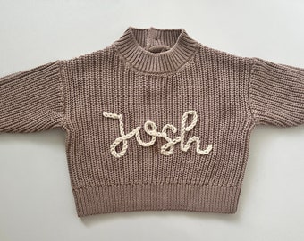 Personalized Baby Sweater, Embroidery Name Sweater, Newborn Baby Coming Home Outfit, Custom Knit for Babies, Baby Gifts,Knit Sweater Toddler