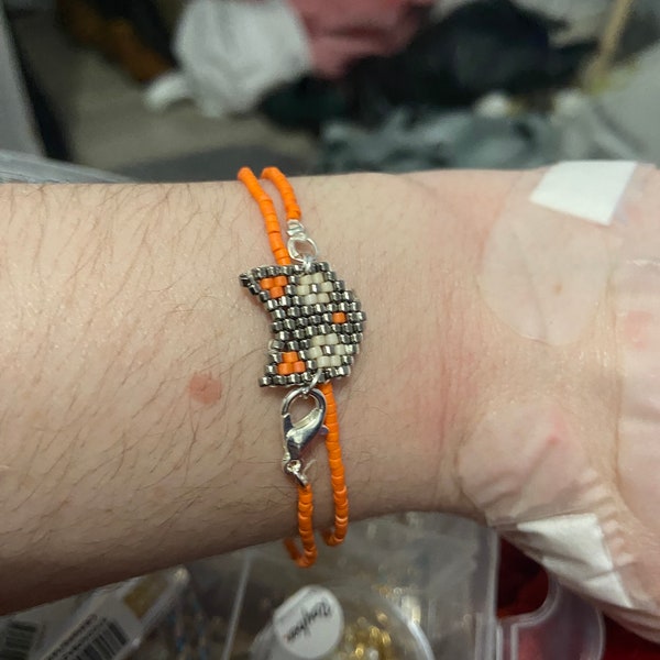 Bracelet multifonctions en perles avec pendentif chat kawaii en perles tissées