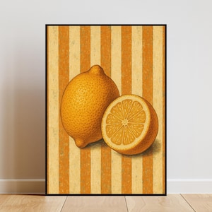 Lemon Kitchen Print: Modern Farmhouse Yellow Decor (Digital Download)