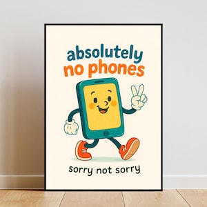 Classroom Print, School Rules Sign, Book Lover Store Print, Classroom Management, No Phones Sign, Teacher Posters, Classroom Art Print