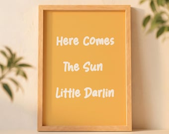 Hier kommt die Sonne Little Darling Druck, Boho Sonnenschein Kinder Wandkunst (digitaler Download)
