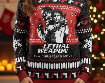 Funny Ugly Christmas Sweater, Lethal Sweater, Movie Christmas Gift For Men Women, Xmas Holiday Gift