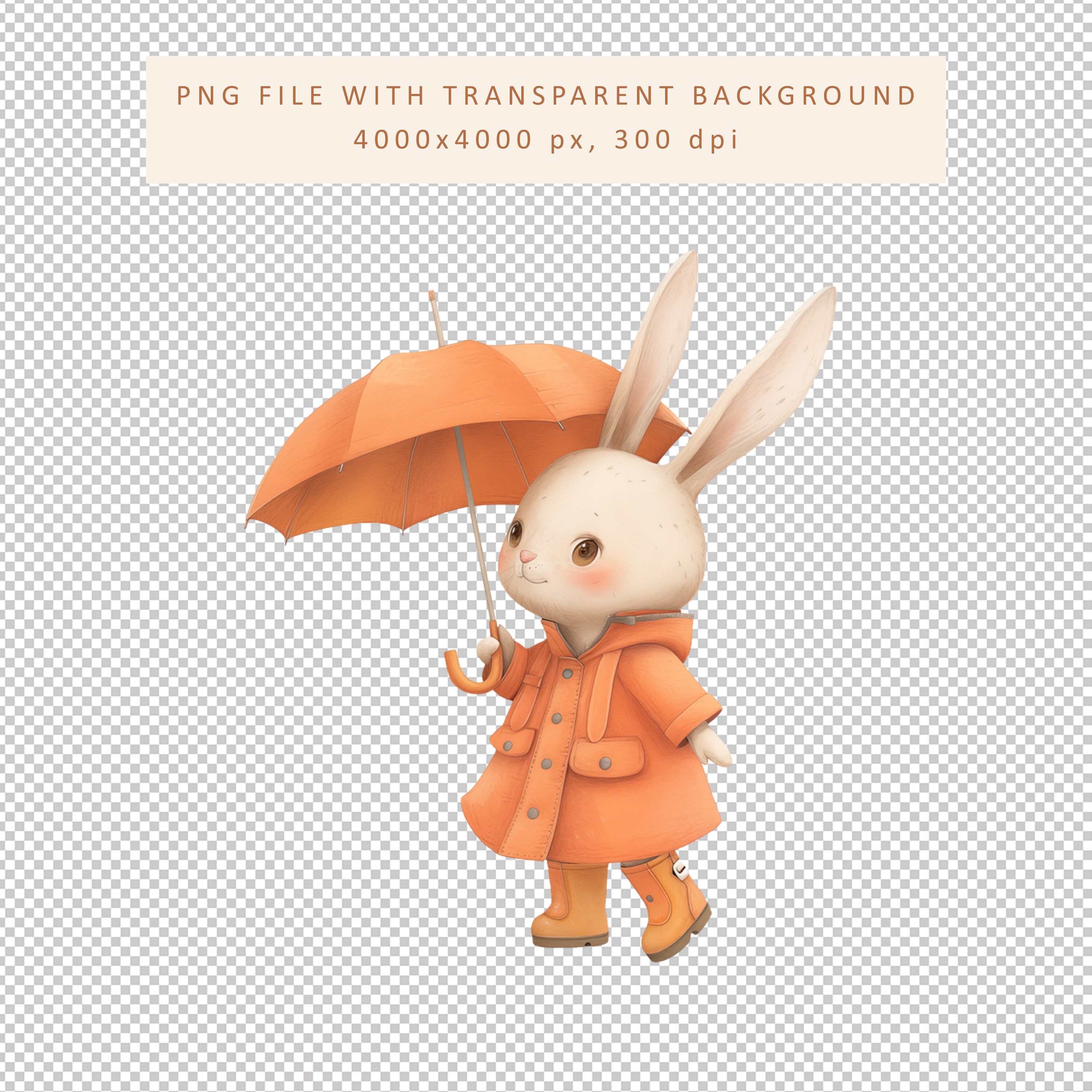 [JILLSTUART]★25SS★PETIT BUNNY LOGO PRINT LONG UMBRELLA 14” Cottontail Lane Spring Easter Rabbit with Umbrella