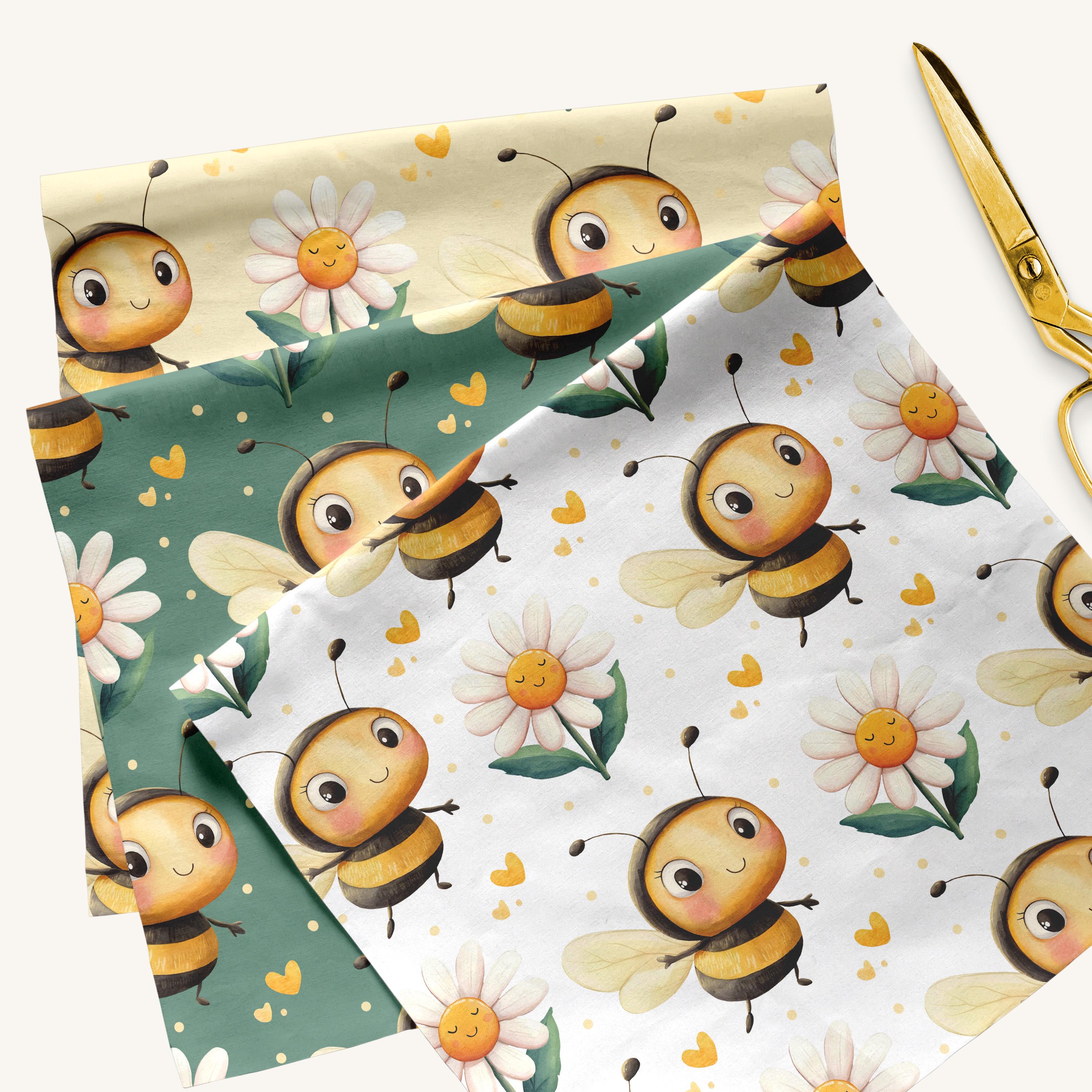 Cute Bee Seamless Pattern | Honey Bee Seamless Patterns PNG | Printable ...