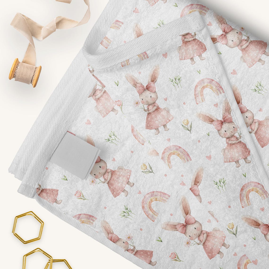Watercolor Bunny Seamless Pattern, Cute Easter Digital Paper, Baby Girl ...