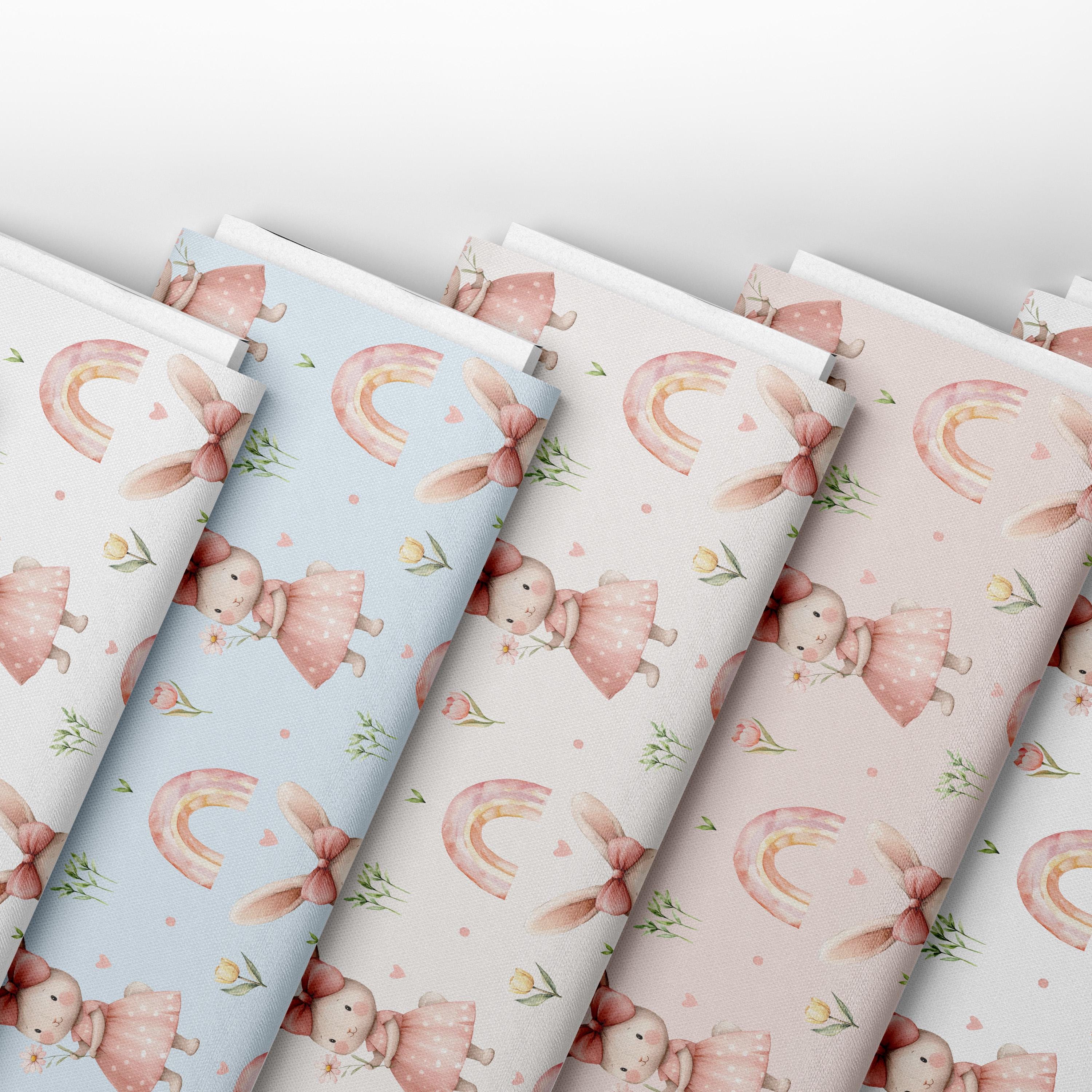 Watercolor Bunny Seamless Pattern, Cute Easter Digital Paper, Baby Girl ...