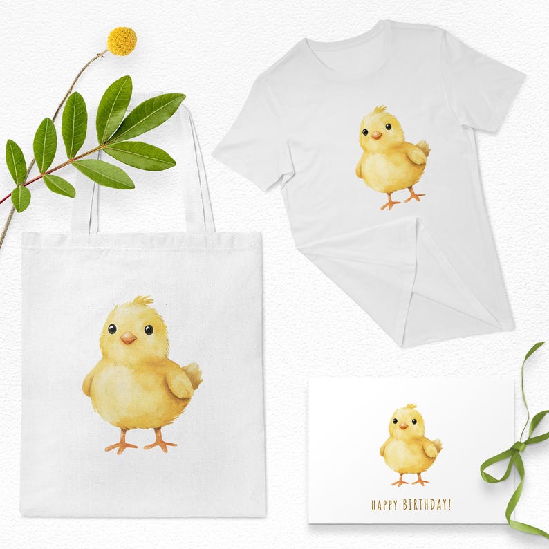 Watercolor Baby Chick Clipart, Cute Easter PNG, Farm Animal Art ...