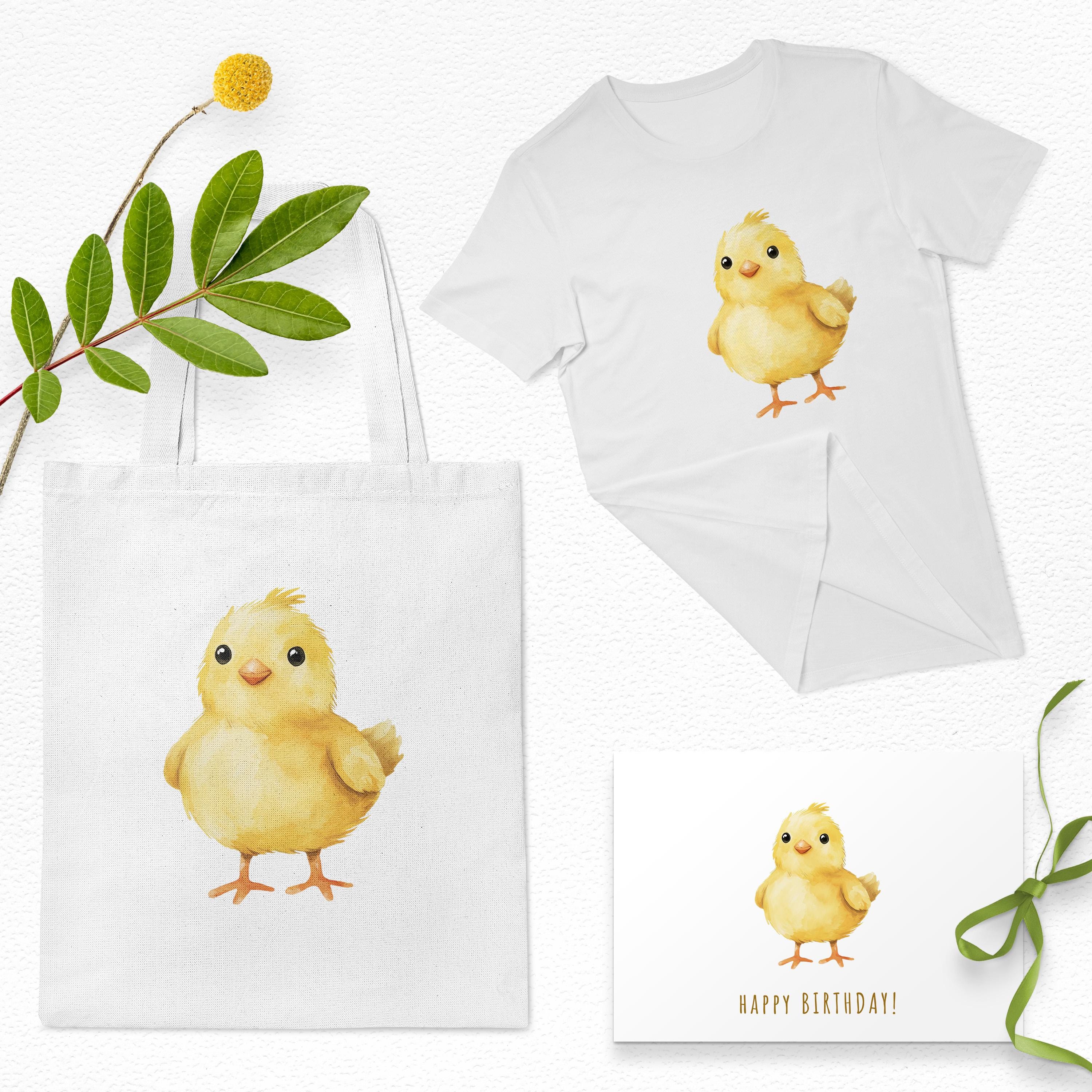 Watercolor Baby Chick Clipart, Cute Easter PNG, Farm Animal Art ...