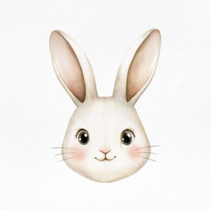 Clipart lapin aquarelle, Illustration mignonne de lapin, Pâques bébé animal PNG, Art de la forêt, téléchargement numérique pour impression, fichier par sublimation