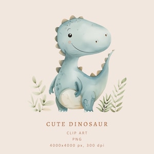 Dinosaurier Clip Art-Dinosaurier Aquarell Illustration-Tier PNG-Baby Druck-Kinderzimmer Design-Süße Dino Kinder Grafik-Party Dekor-Sublimationsdatei