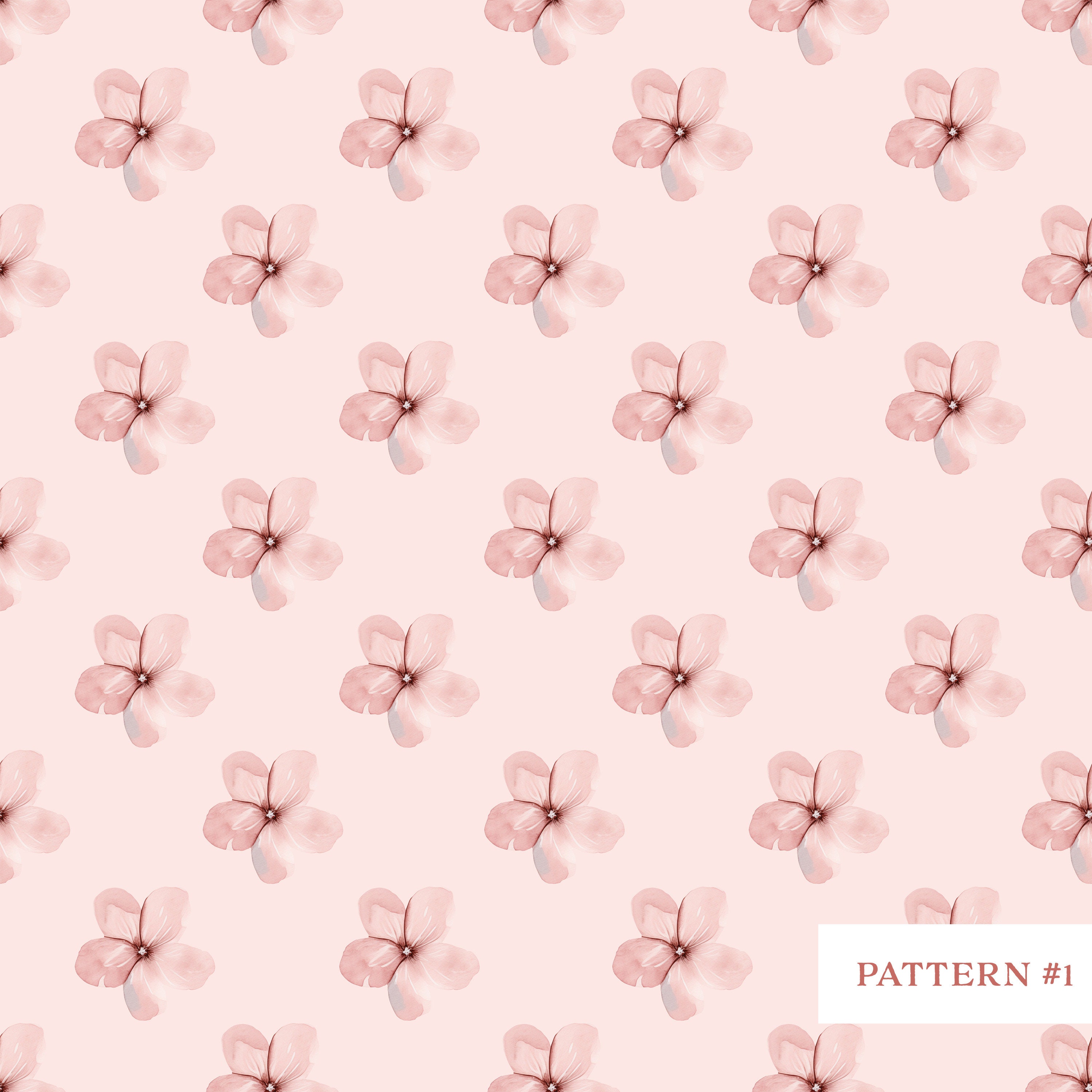 Pink flower seamless pattern-Cute Watercolor Pattern-Digital Paper-Baby repeating pattern-Nursery fabric design-Girly Floral-Kids Wallpaper