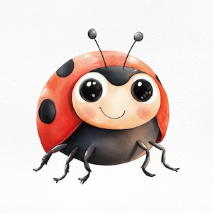 Aquarell niedlichen Marienkäfer Clipart PNG-Marienkäfer Clip Art-Frühlings Marienkäfer Clipart-Baby Marienkäfer PNG-Kinderzimmer Dekor PNG-Kommerzielle Nutzung-Frühling Tier