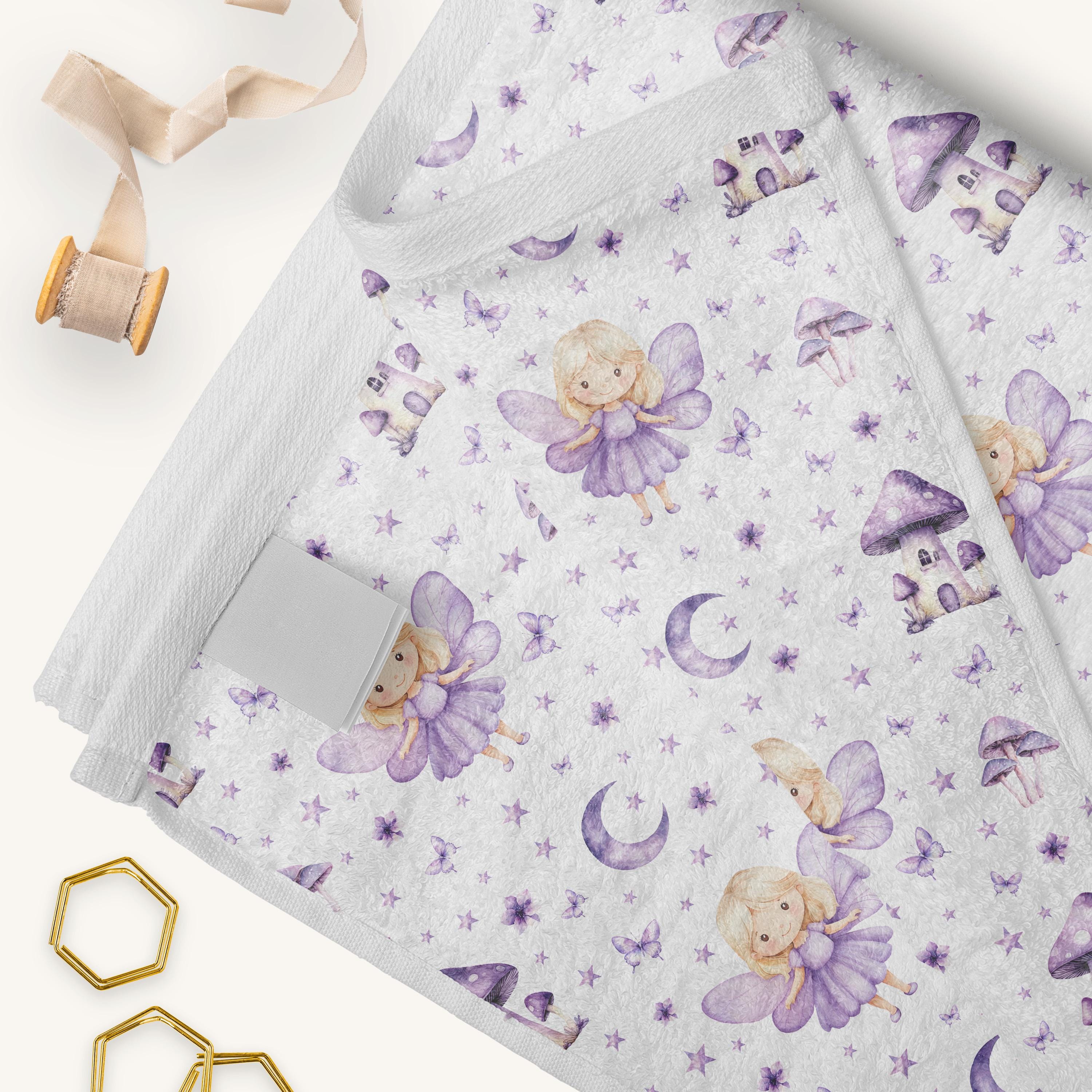 Purple Fairy Seamless Pattern, Cute Fairy Digital Paper, Watercolor ...