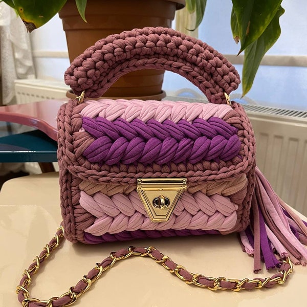 Designer bag, Celine bag, Crochet handbag, Shoulder bag, Luxury bag, Colorful bag, Organic bag, Summer bag,Boho Tote bag, Knitted handbag