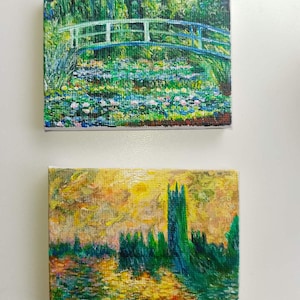 Monet hand painted miniature scale 1:12, acrylic paint, tiny reproduction, dollhouse accessorise