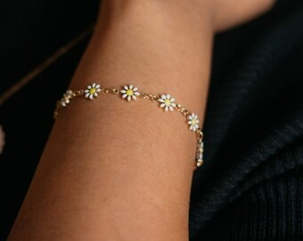 Multicolor Blumen Charms Indie Boho Daisy Floral verstellbar Armband