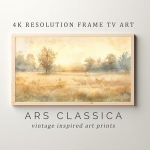 Summer Morning Frame TV Art, Landscape Painting, Vintage Spring Country Muted Scenery Screensaver, Easter Watercolour TV Decor | TV-112