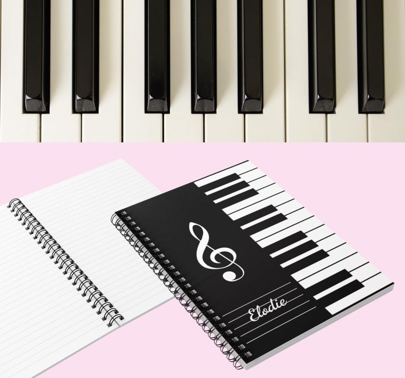 Notebook Design With Instrument Personalized Music Notebook Gift Idea for Teacher Appreciation Gift for ...