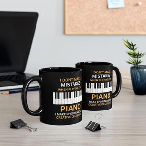 Piano Teacher Gift Funny Piano Mug Music Teacher Gift Piano Humor Coffee Cup Music Studio Decor Music Lover Gift Piano Practice Gift image 3