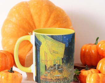 Künstlerischer Becher für Geschenk für Lehrer Becher für Künstler Akzentbecher mit Van Gogh-Malerei Geschenk zum Jahrestag 11 Unzen Becher