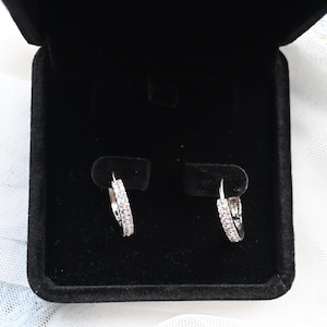 Silver crystal hoop earrings