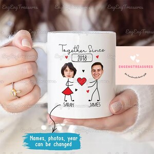 Custom Couple Photo Mug, Custom Name Couple Mug, Couple Idea Gift, Wedding Anniversary, Congrats Wedding Mug, Wedding 11oz Travel Mug