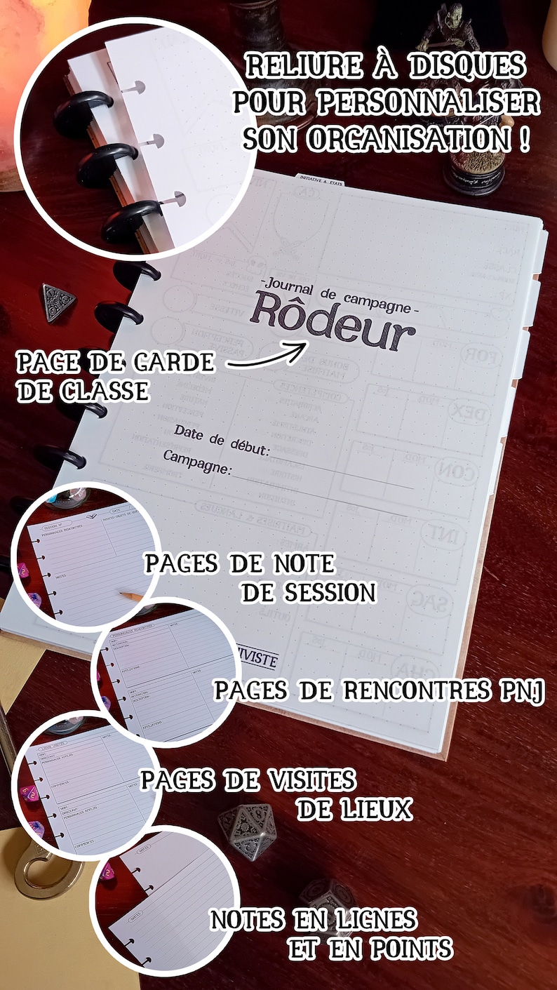 Journal de Campagne Organisable D&D 5.0 Couv. Parchemin image 4