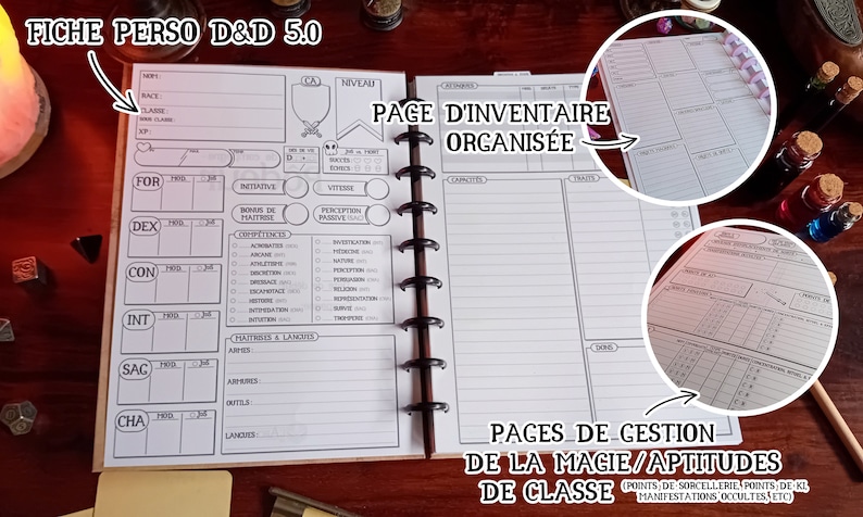 Journal de Campagne Organisable D&D 5.0 Couv. Parchemin image 3