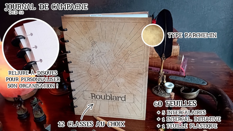 Journal de Campagne Organisable D&D 5.0 Couv. Parchemin image 2