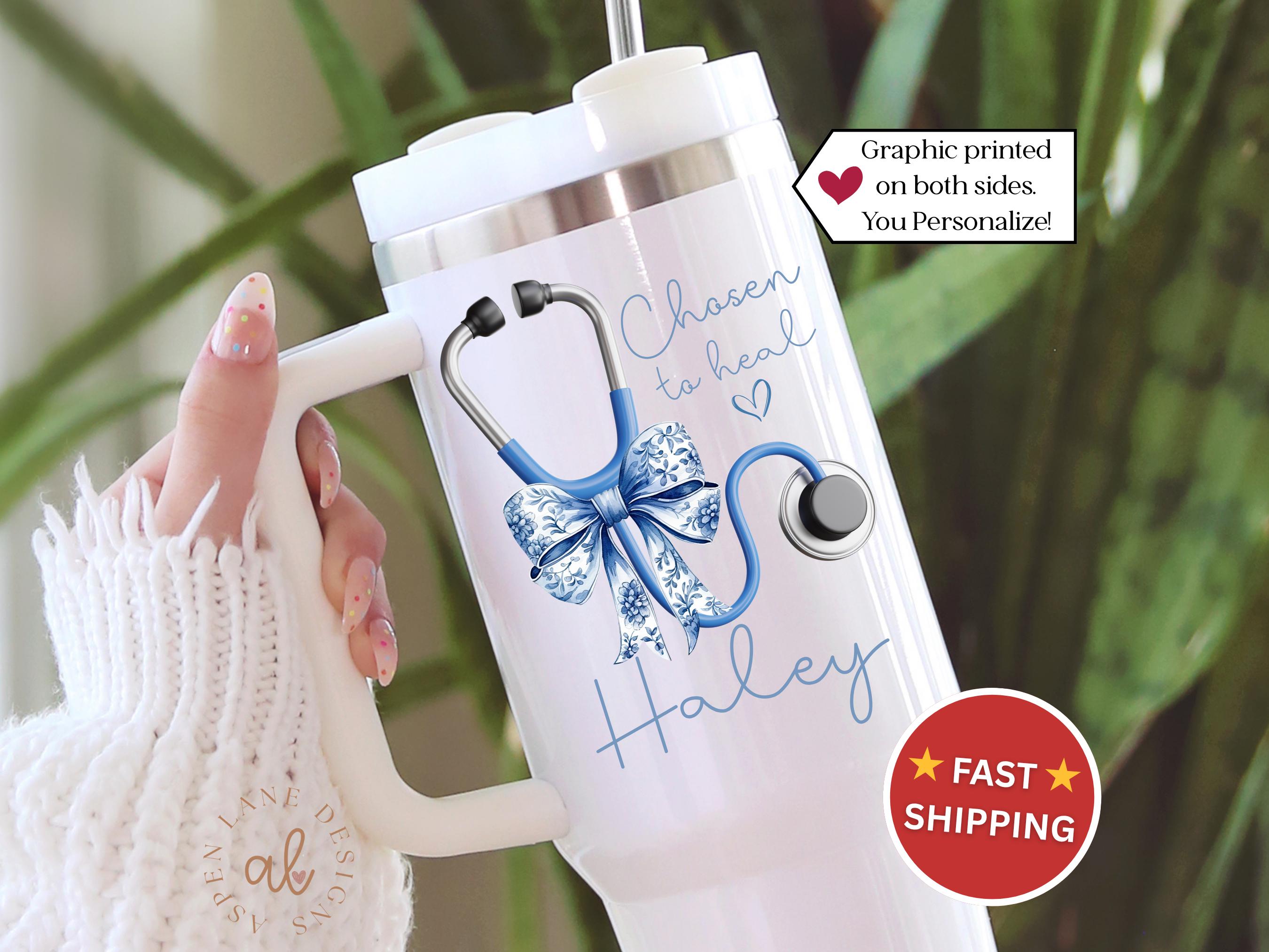 Nurse 40oz Tumbler Nurse Travel Mug 40oz Tumbler With Handle RN Nurse Tumbler Nurse Cup 40 ounce Tumbler  RN Nurse Gift Custom Nurse Tumbler
