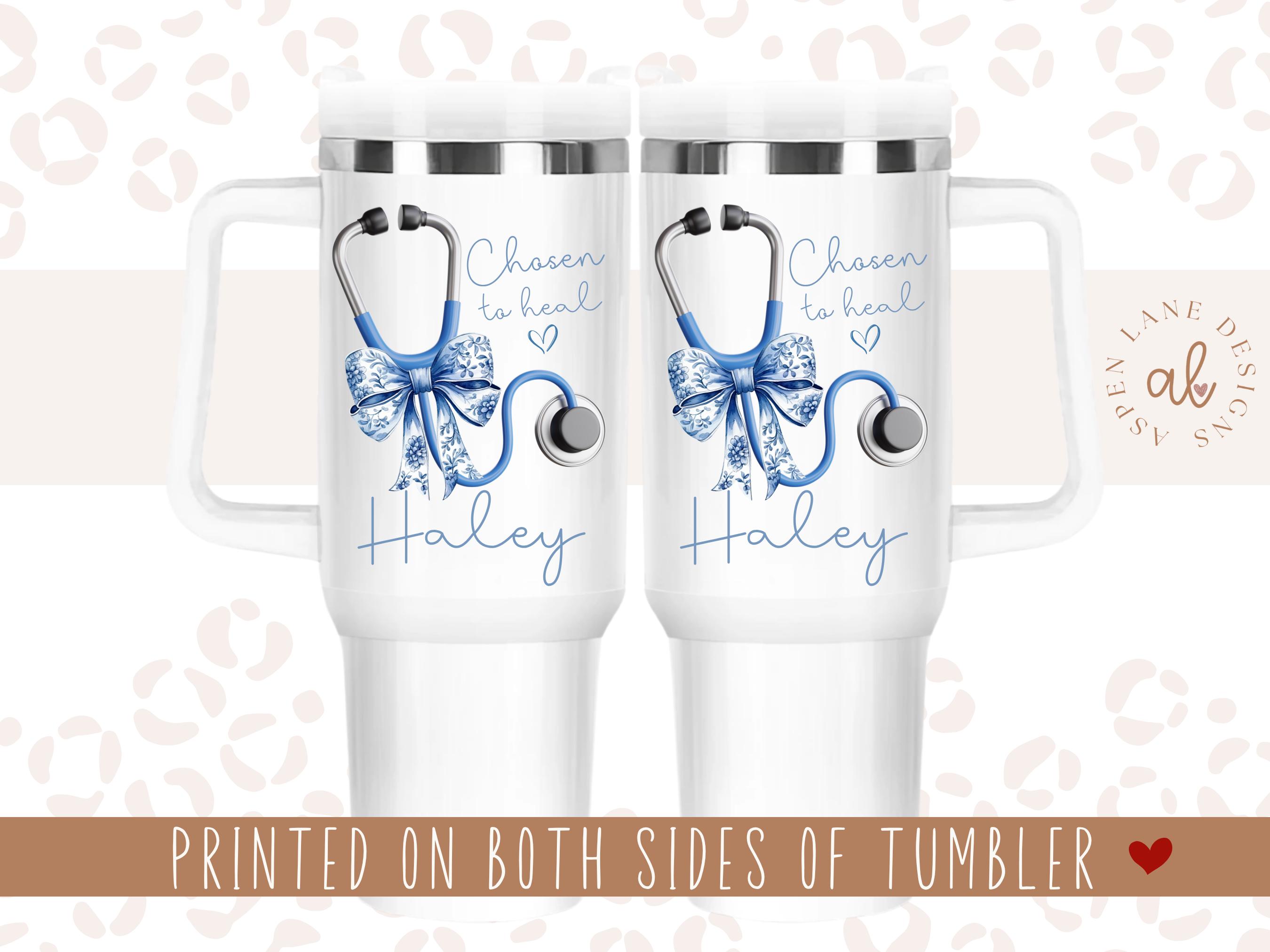 Nurse 40oz Tumbler Nurse Travel Mug 40oz Tumbler With Handle RN Nurse Tumbler Nurse Cup 40 ounce Tumbler  RN Nurse Gift Custom Nurse Tumbler