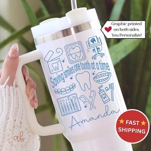 Dental Hygienist Tumbler Dental Gift Assitant 40oz Tumbler with Handle Dental Assistance Tumbler 40 ounce Tumbler Tooth Tumbler Dental Cup