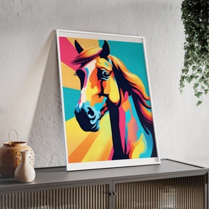 Pulsierende Träume: Regenbogen Pferd Poster Bild 1